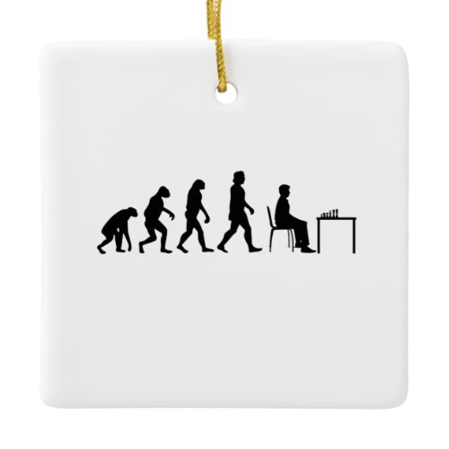 Chess - Chess Player Evolution Ceramic Ornament