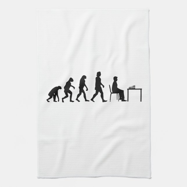 Chess - Chess Player Evolution Kitchen Towel (Vertical)