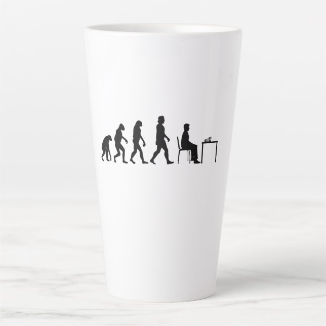 Chess - Chess Player Evolution Latte Mug (Front)