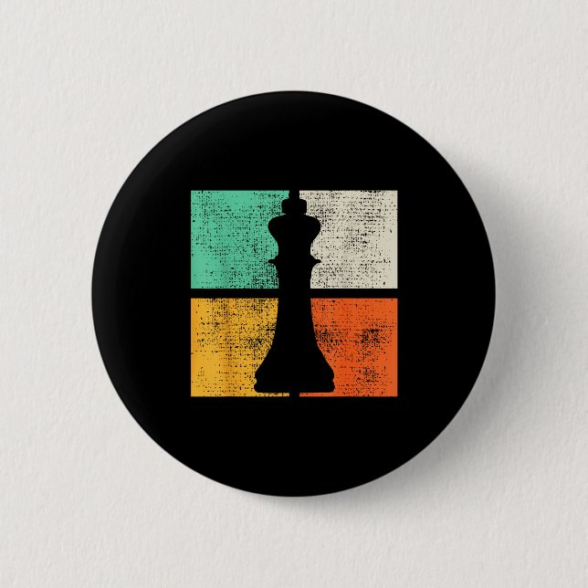 Chess Chessmen King Player  Button (Front)