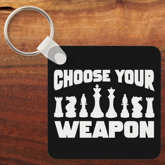 Chess Choose your weapon Chess Pieces Keychain (Front)