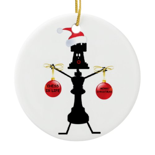 Chess Christmas Ceramic Ornament