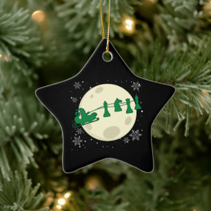 Chess Christmas Santa - Chess Piece Reindeer Ceramic Ornament