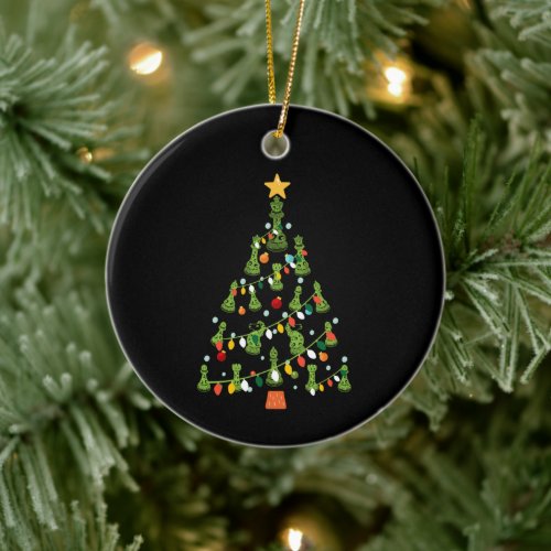Chess Christmas Tree - King Queen Knight Rook Ceramic Ornament