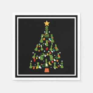 Chess Christmas Tree - King Queen Knight Rook Napkins