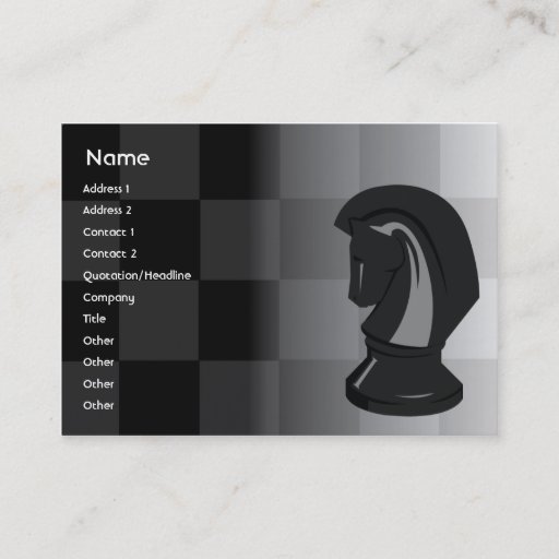 Customizable Chess - Chubby Business Card Template
