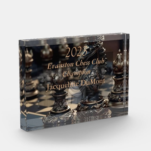 chess club acrylic award (Left)