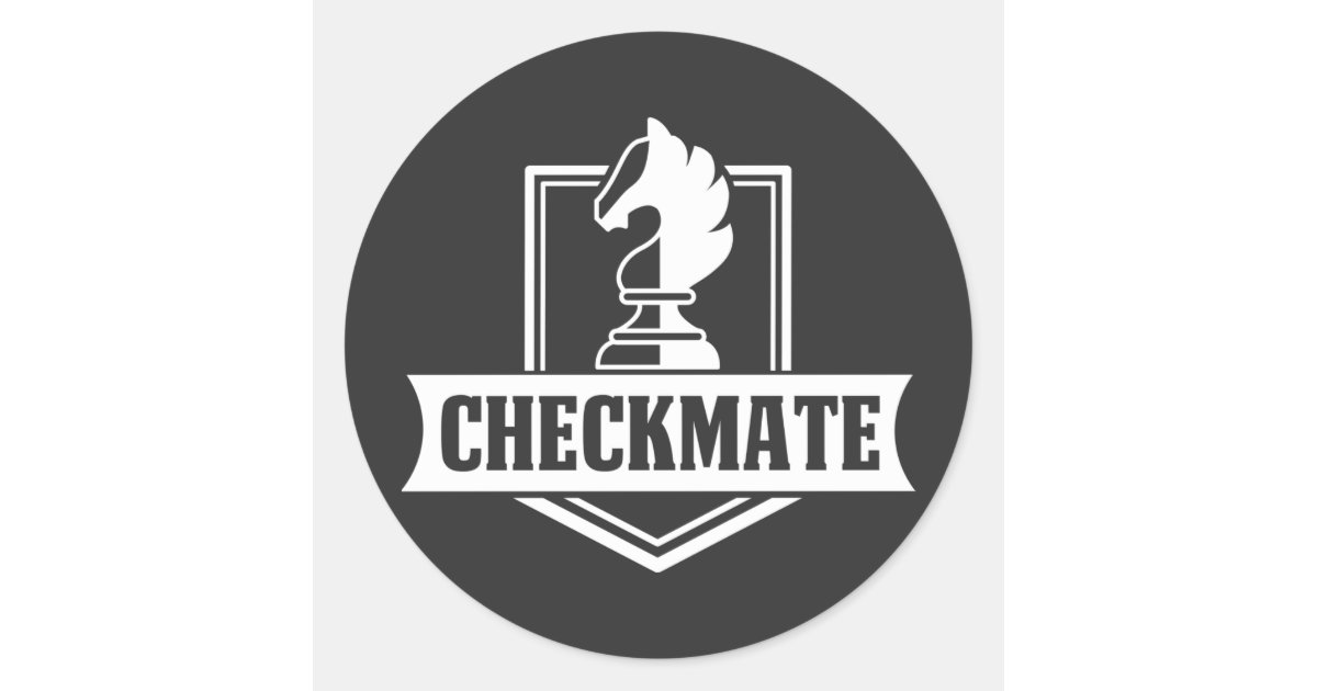 Checkmate Racing Sticker Chess Club Checkmate Chess Move Classic Round Sticker | Zazzle