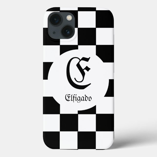 Chess Club Custom Name Initial Case-Mate iPhone Case (Back)