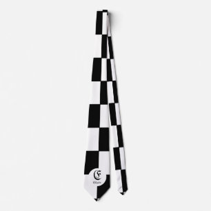 Chess Club Custom Name Initial Neck Tie