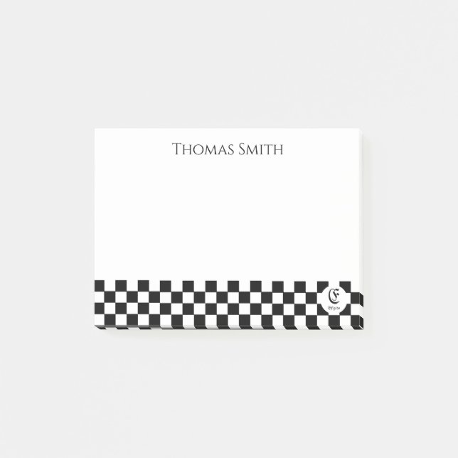 Chess Club Custom Name Initial Post-it Notes (Front)