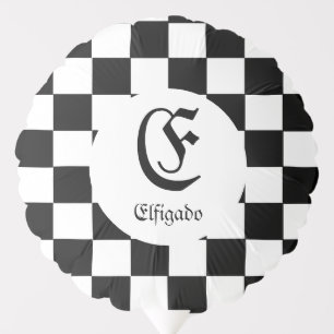 Chess Club Custom Name Initial Round Medium Balloon