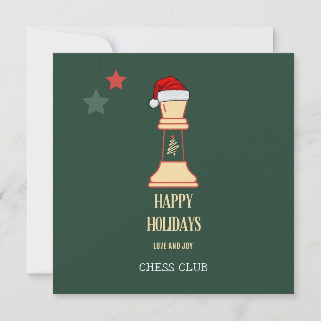 chess club happy holiday christmas card (Front)