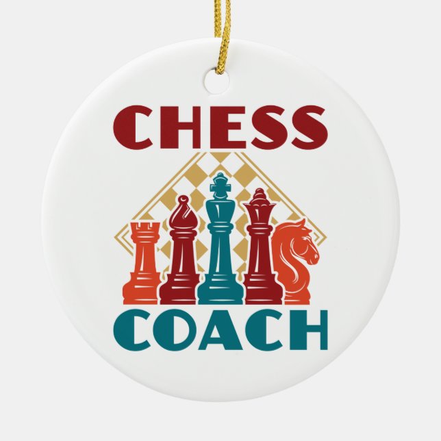 Chess Coach Ceramic Ornament (Front)