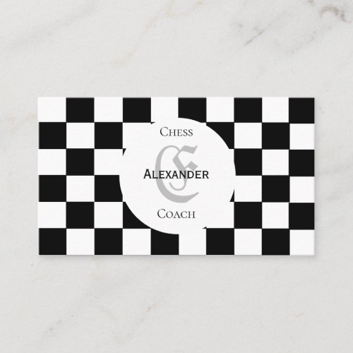 Chess Coach Classic Chessboard  Business Card