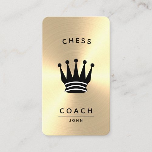 Chess Coach Gold Faux Business Card