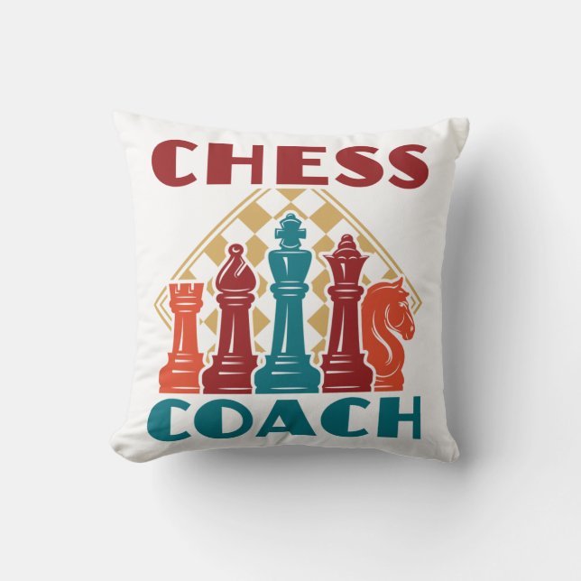 Chess Coach Throw Pillow (Front)