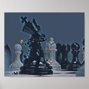 Chess - Cool Blue photograph Poster