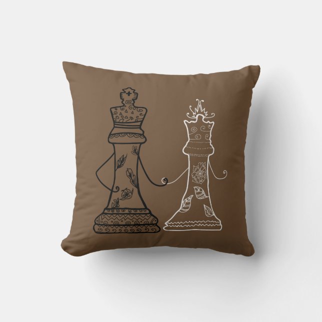 Chess Couple, King & Queen  Cushion (Front)