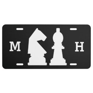 CHESS custom monogram & color license plates