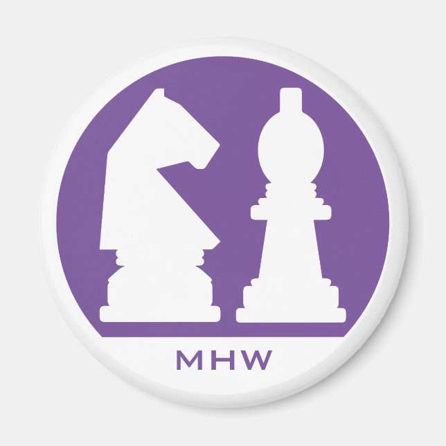 CHESS custom monogram & color magnet (Front)