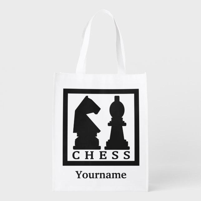 CHESS custom monogram reusable bag (Back)
