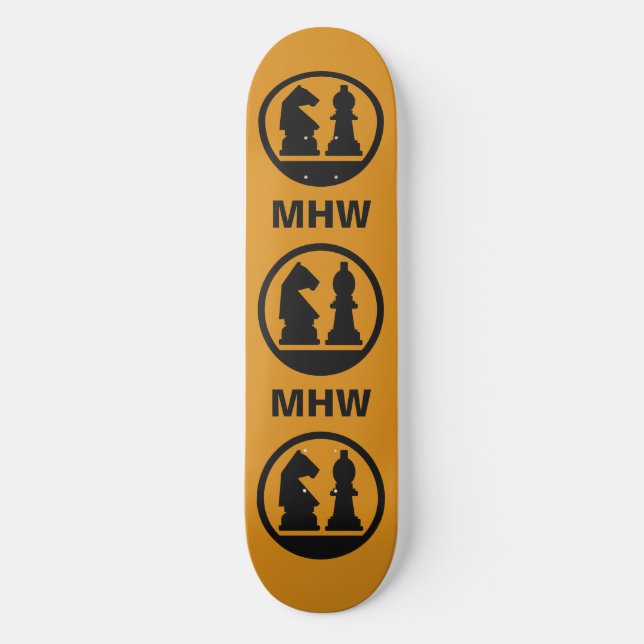 CHESS custom monogram skateboard Deck (Front)
