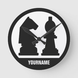 CHESS custom monogram wall clocks