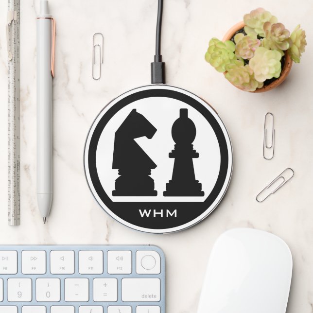 CHESS custom monogram Wireless Charger (Desk)