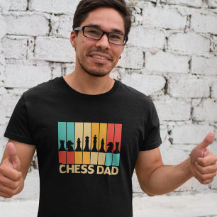 Chess Dad Funny Chess Papa Vintage Sunset T-Shirt