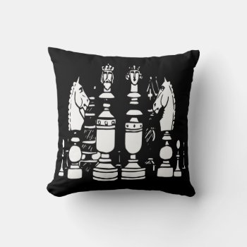 Chess Decor Pillow Black White by Lighthouse_Route at Zazzle