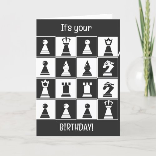 Chess Design Birthday Card