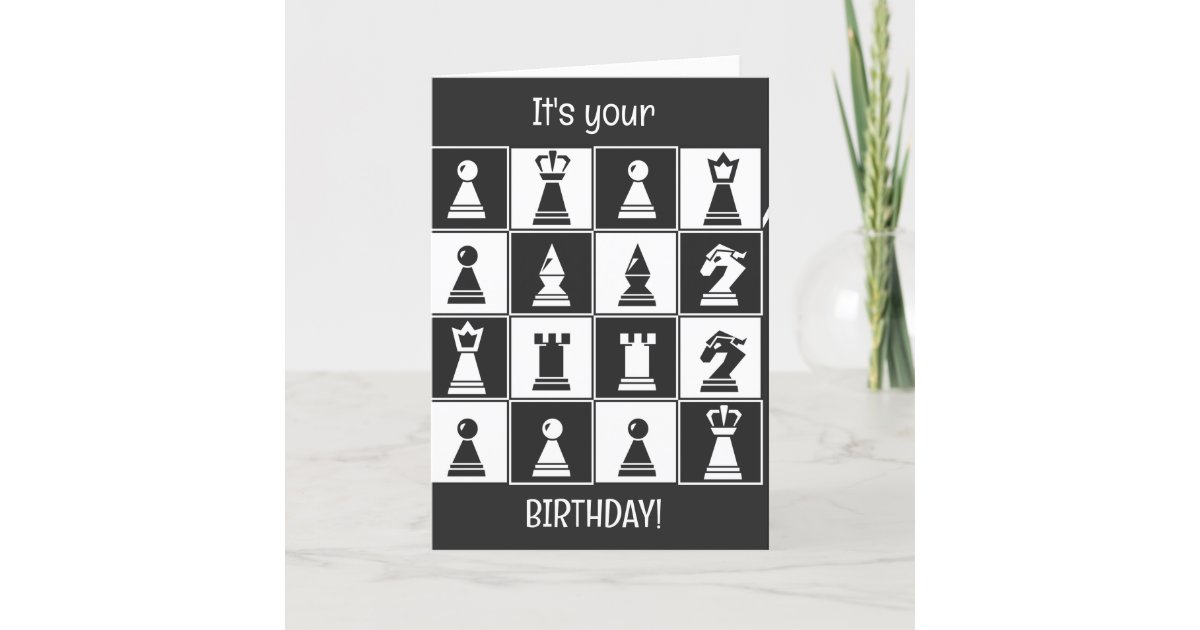 Chess Design Birthday Card | Zazzle