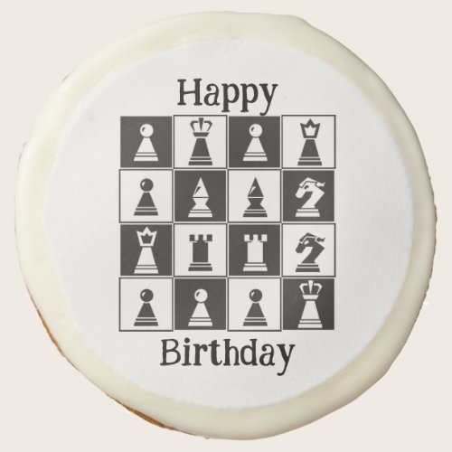 Chess Design Dipped Sugar Cookie