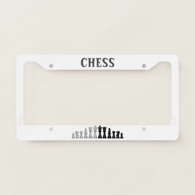 Chess Design License Plate Frame (Front)
