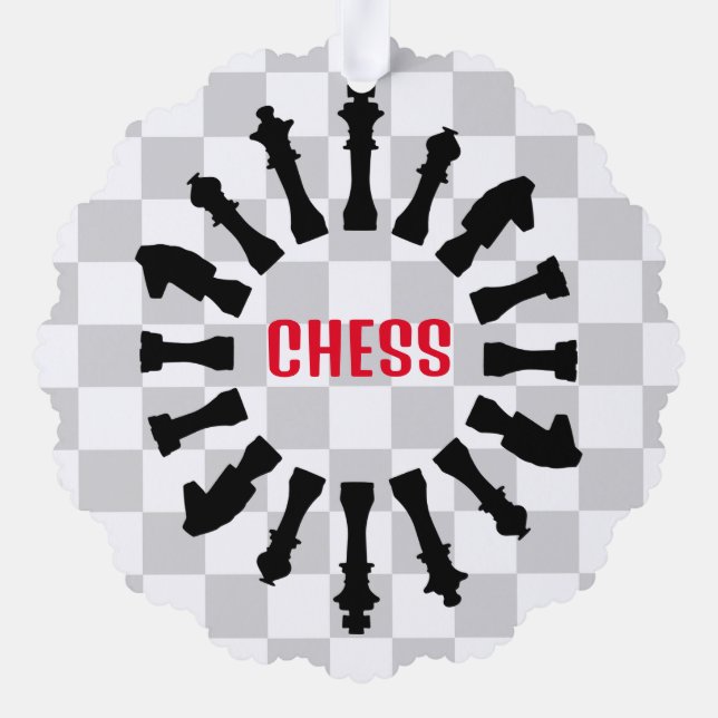 Chess Design Paper Ornament Card (Back)