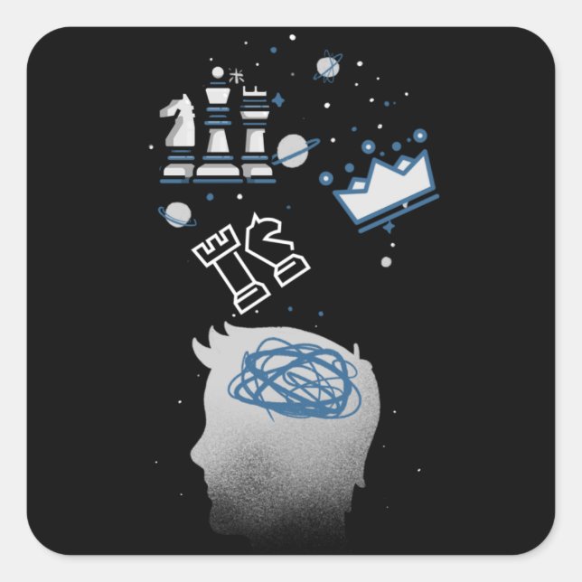 Chess Design Square Sticker (Front)
