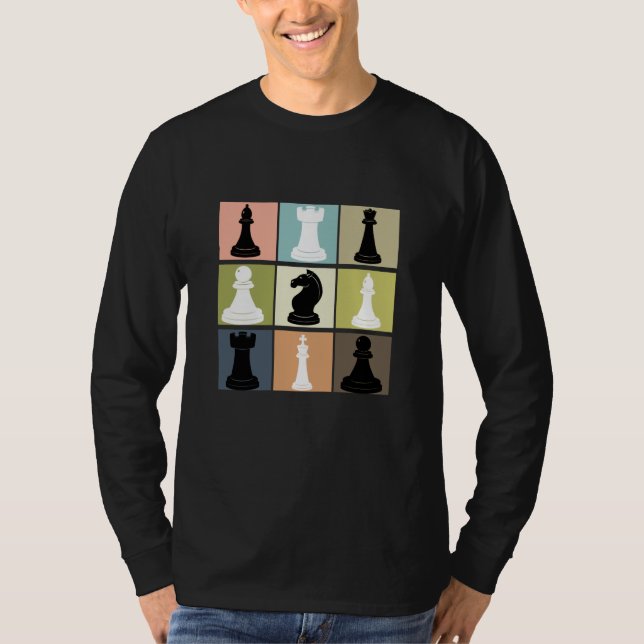 Chess Design With Chessboard For Chess Player T-Shirt (Front)