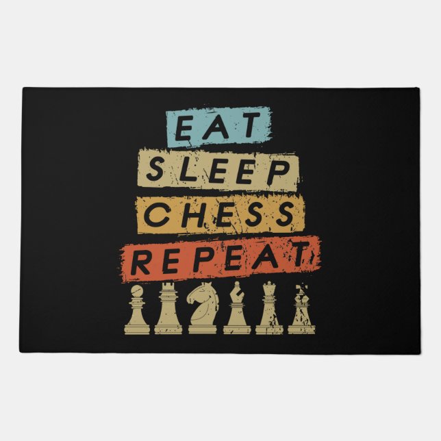 Chess - Eat Sleep Chess Repeat Doormat (Front)