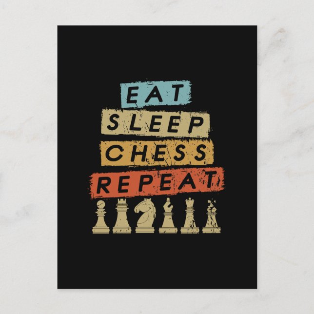 Chess - Eat Sleep Chess Repeat Postcard (Front)