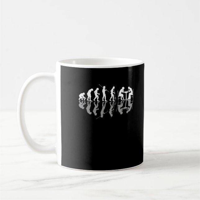 Chess Evolution Chessboard Lover Chess Gamer Coffee Mug (Left)