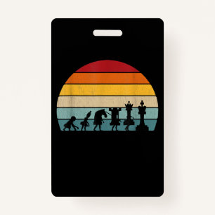 Chess Evolution Retro Vintage Gift For A Chess Badge