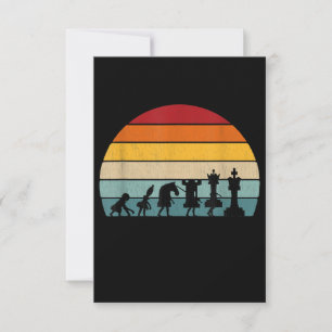 Chess Evolution Retro Vintage Gift For A Chess RSVP Card