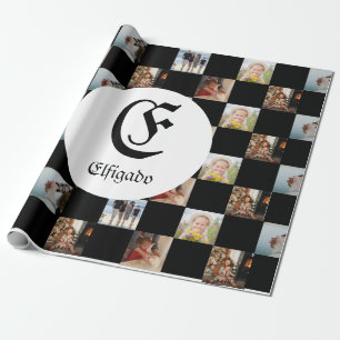 Chess Family Photo Name Wrapping Paper