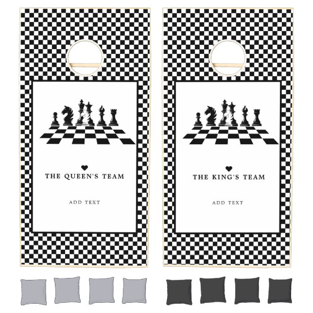 Chess Fan Board & Pieces Game Night Black & White (Set)