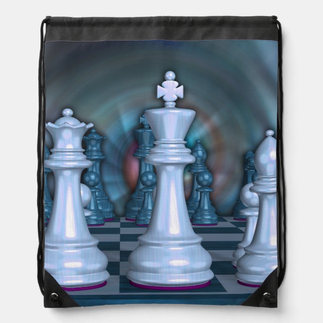 Chess Fan Drawstring Backpack (Front)