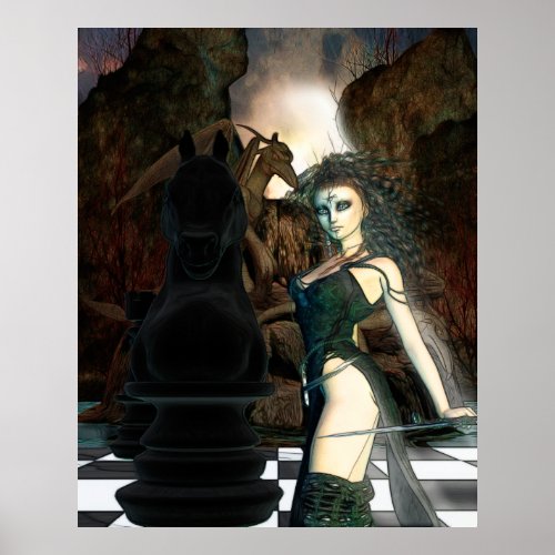 Chess Fantasy Gothic Art Poster