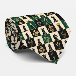 Chess Faux Silk Luxury Chess Game Gentleman's Neck Tie