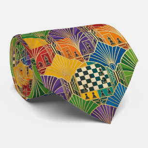 Chess Faux Silk Luxury Chess Game Gentleman's Neck Tie