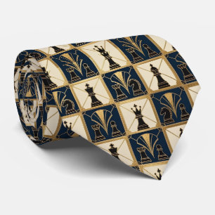 Chess Faux Silk Luxury Chess Game Gentleman's Neck Tie
